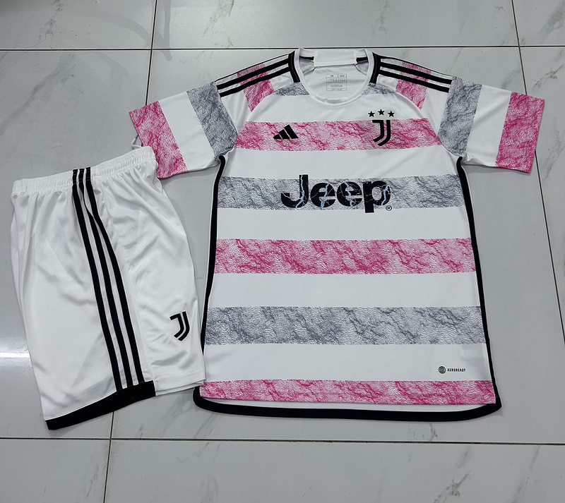 23/24 Man Juventus Away Soccer kid Kits Soccer Jerseys Football Shirt