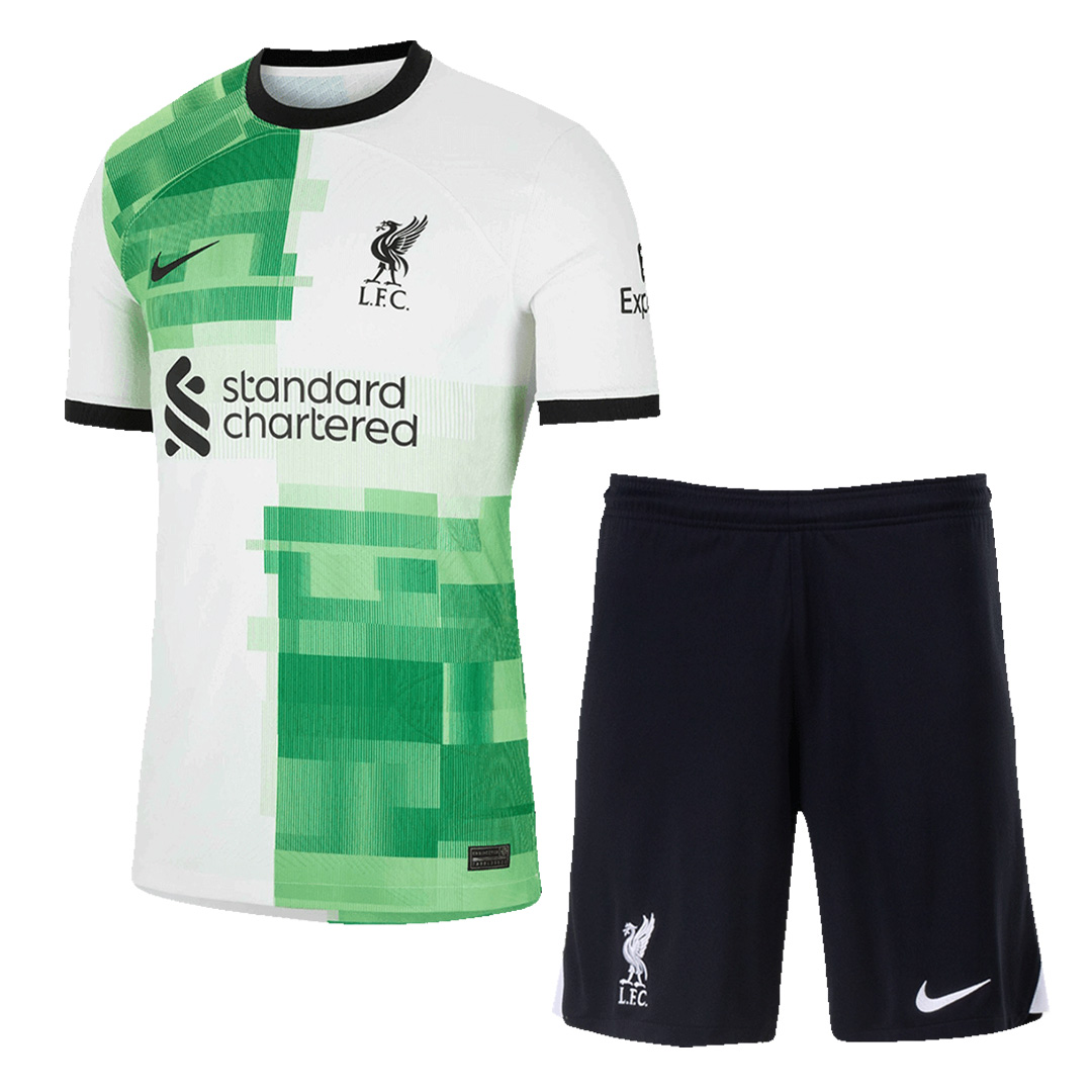 Kid Liverpool Away Kit Jersey+Shorts 2023/24 Soccer Jerseys Football Shirt