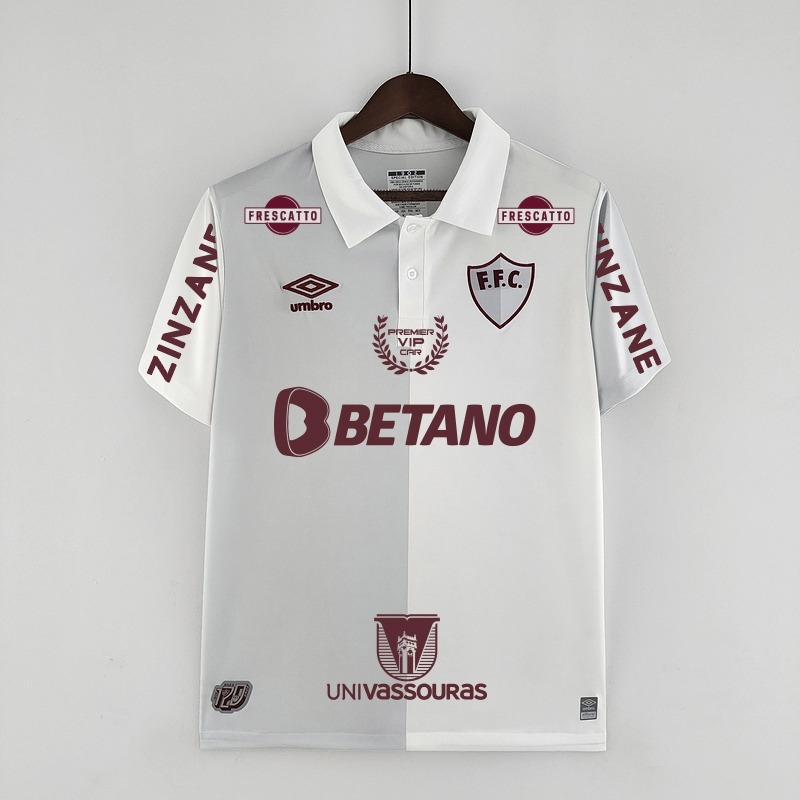 Fluminense all sponsors 120th Anniversary White Grey Soccer Jerseys Football Shirt