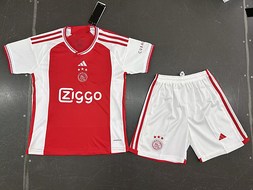 23/24 Ajax Home Kids Soccer Kits Soccer Jersey Football Shirt