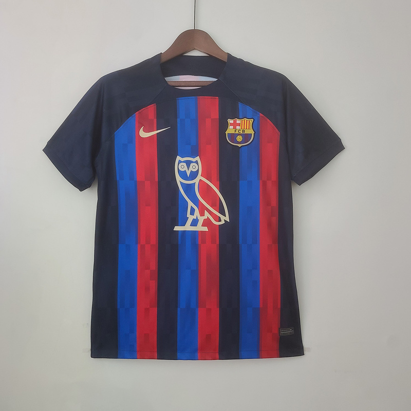 Fans Verison 22/23 Barcelona Owl Sponsor Home Soccer Jerseys Football Shirt