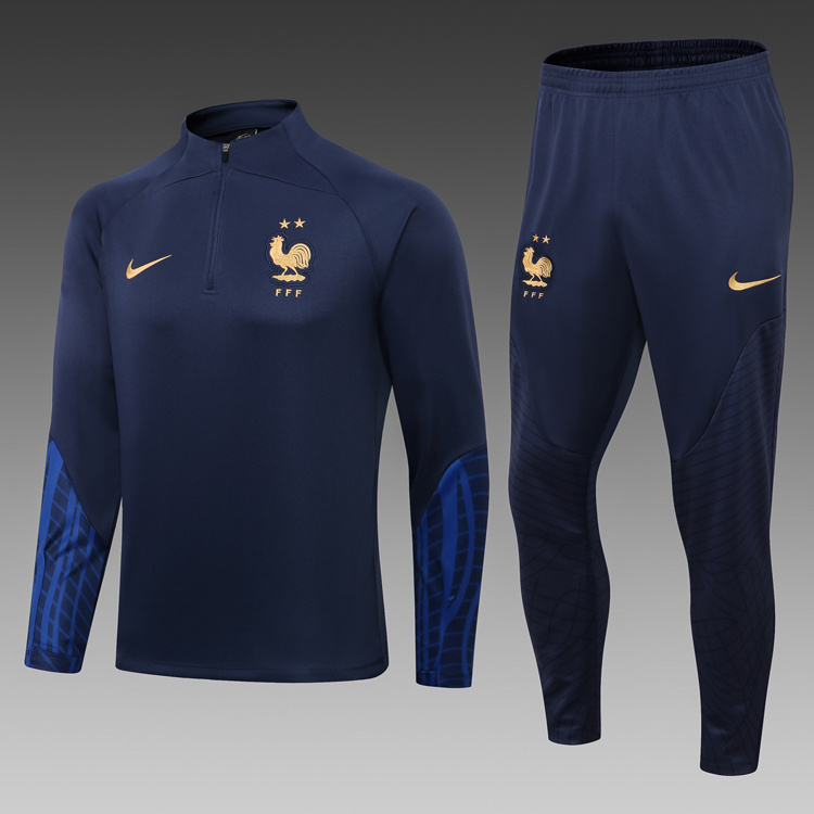 22/23 French Royal Blue Sleeve Print Tracksuit 