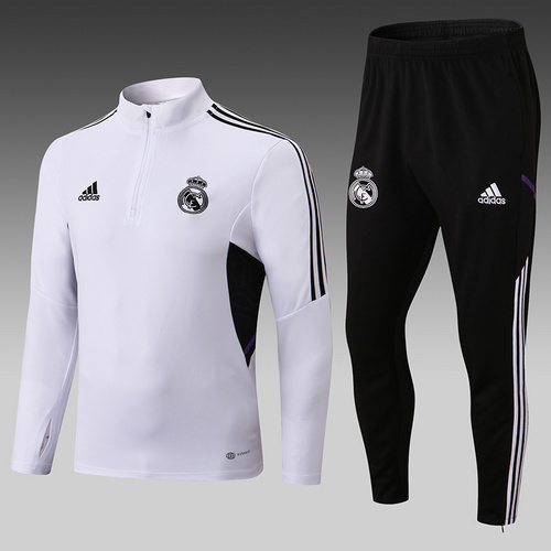 22/23 Real Madrid white jerseys with black pants Tracksuit