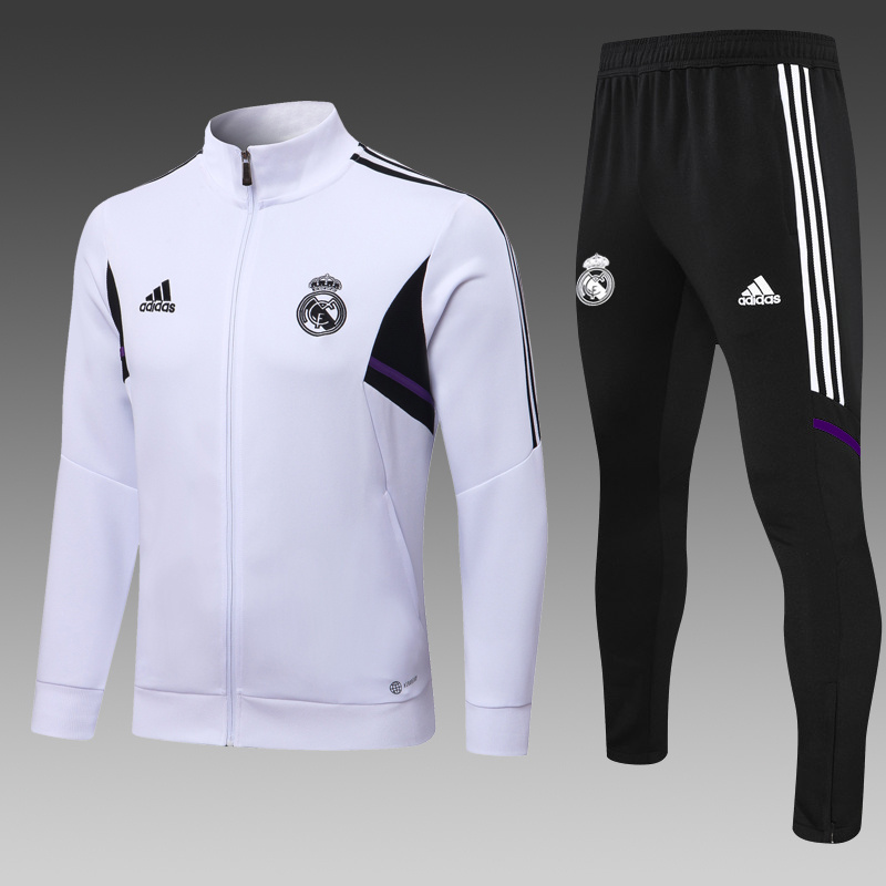 22/23 Real Madrid white with black pants jacket