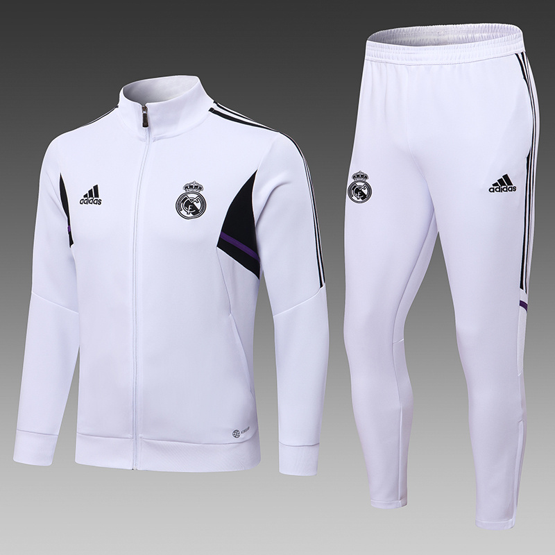 22/23 Real Madrid White Jacket with White Pants  jacket