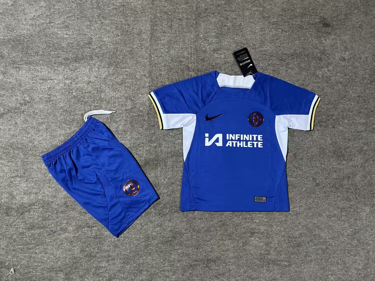 23/24 Chelsea Home Kids kits Soccer Jerseys Football Shirt With sponsors