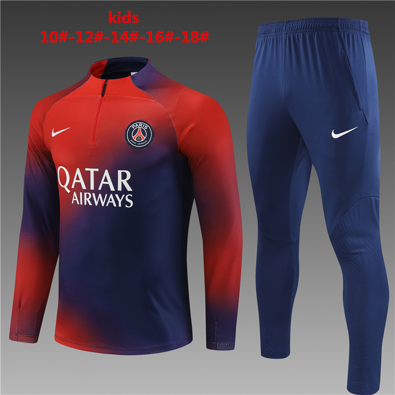 23/24 PSG Red and blue [camouflage style] kids Tracksuit