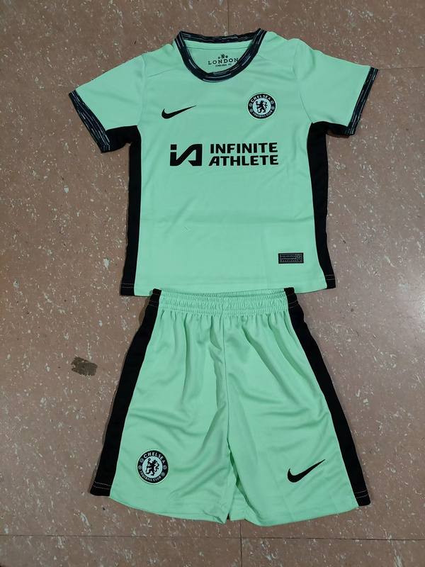 23/24 Chelsea Home Kids kits Soccer Jerseys Football Shirt With sponsors