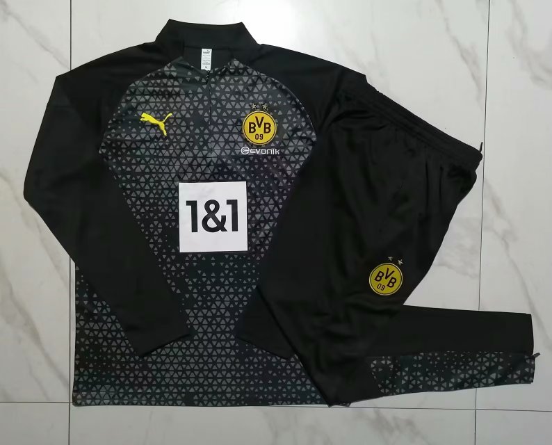 23/24 Dortmund Hoodie Black Long Sleeve  Training Suit