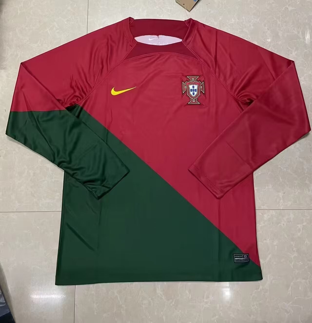 Fans Verison 2022 World Cup Portugal home long sleeve football jersey
