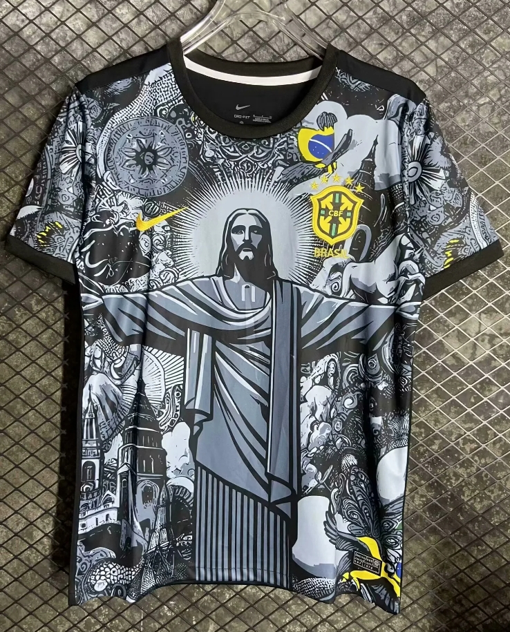 Fan version 24/25 Brazil Christ the Redeemer version black jersey