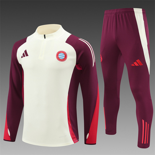 24/25 Bayern Munchen white half zip Tracksuit