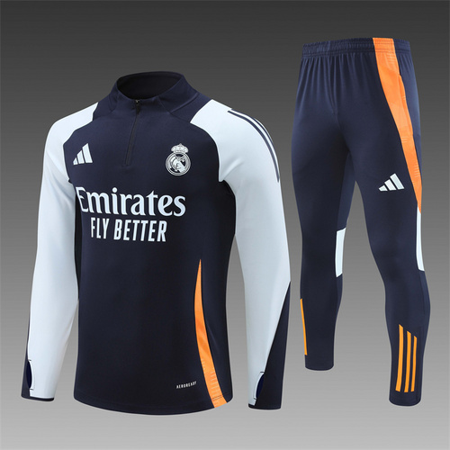 24/25 Real Madrid royal blue half zip Tracksuit