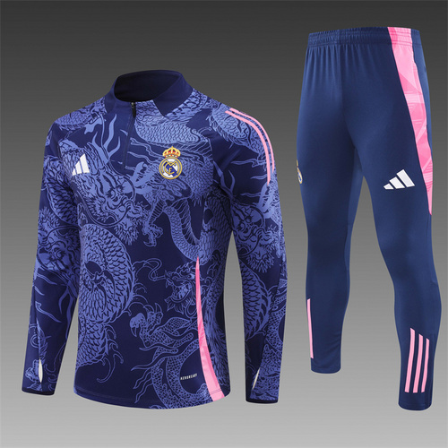 24/25 Real Madrid royal blue half zip Tracksuit Special edition