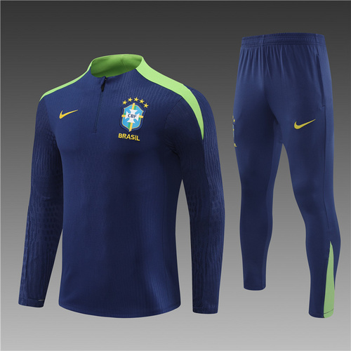 24/25 Brazil royal blue half zip tracksuit