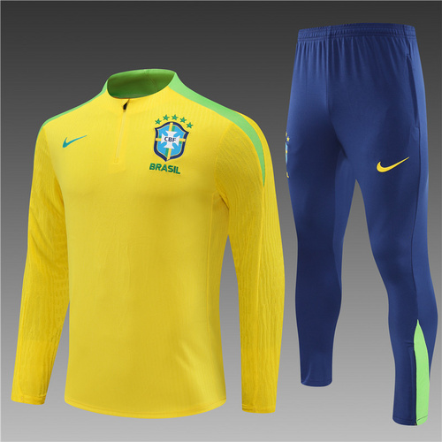 24/25 Brazil yellow half zip tracksuit