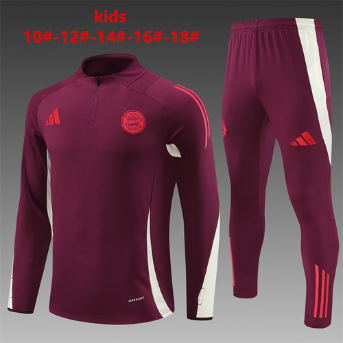 24/25 Bayern Munchen Jujube red kid half zip Tracksuit