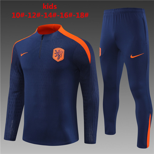 24/25 Netherlands royal blue Kid half zip Tracksuit