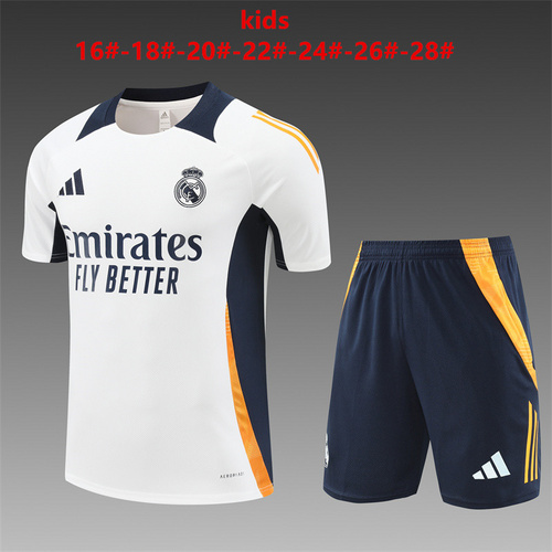 24∕25 Real Madrid White Kid Training Kits