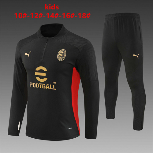 24/25 Ac Milan black half zip kids Tracksuit