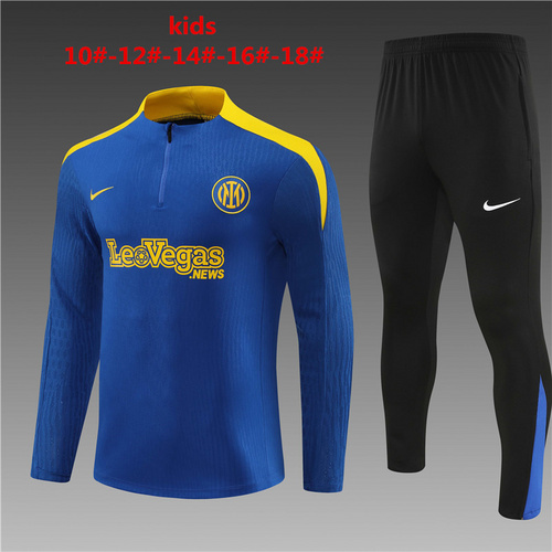 24/25 Inter Milan Color Blue Kid half zip Tracksuit