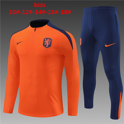 24/25 Netherlands orange Kid half zip Tracksuit