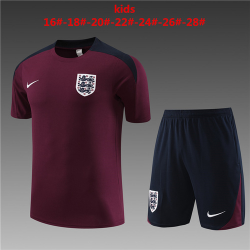 24/25 England Jujube red Kid Training Kits