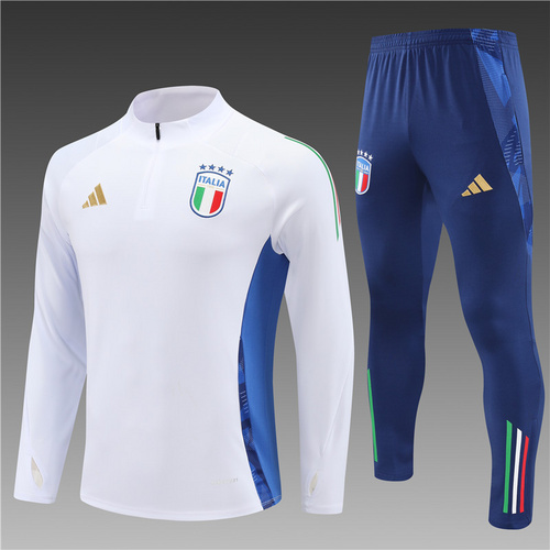 24/25 Italy half zip Tracksuit white