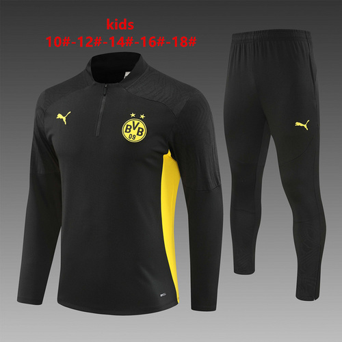 24/25 Dortmund black Kid half zip Tracksuit