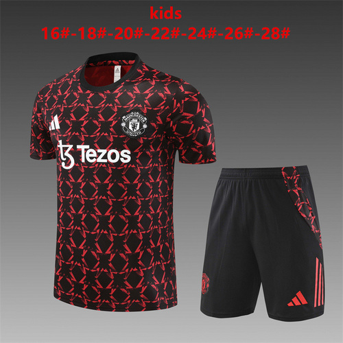 24/25 M-U red black Camouflage Kid Training Kits