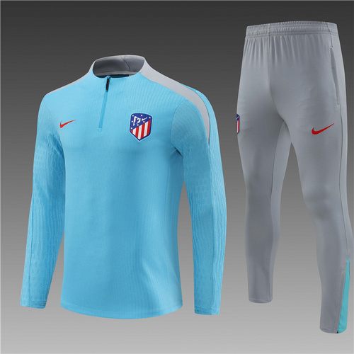 24/25 Atletico Madrid Light Blue half zip Tracksuit