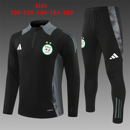 24/25 Algerian black half zip kids Tracksuit