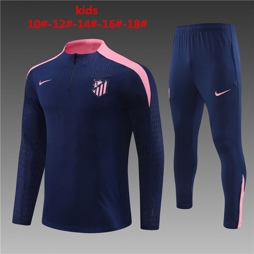 24/25 Atletico Madrid royal blue Kid half zip Tracksuit