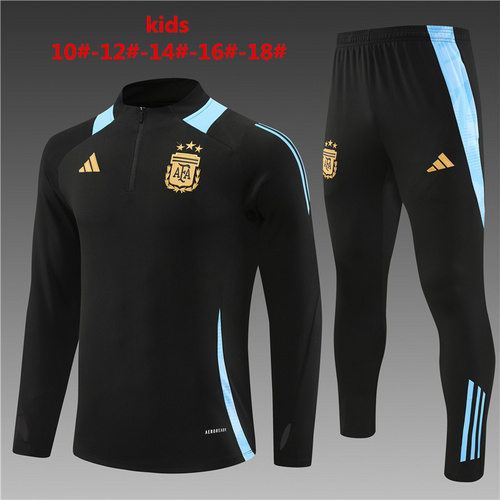 24/25 Argentina black half zip kids Tracksuit