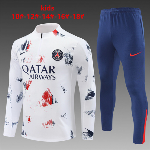 24/25 PSG white half zip kid Tracksuit Camouflage