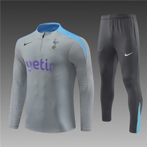 24/25 Tottenham Light gray half zip Tracksuit