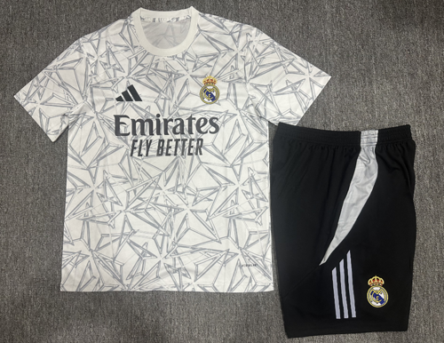 24∕25 Real Madrid White gray Camouflage Kid Training Kits