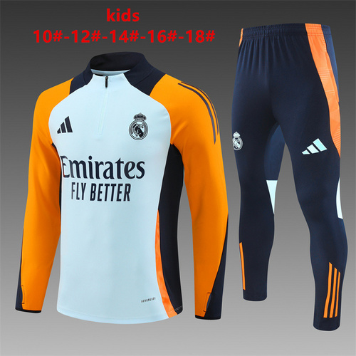 24/25 Real Madrid llight blue Kid half zip Tracksuit