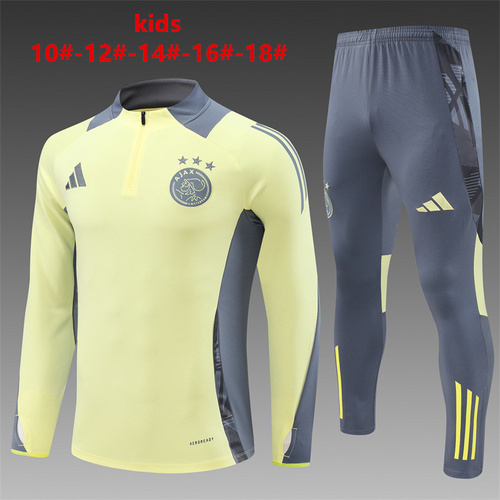 24/25 Ajax light yellow half zip kids Tracksuit