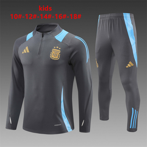 24/25 Argentina dark gray half zip kids Tracksuit