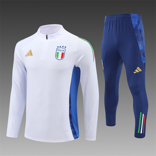 24/25 Italy half zip Tracksuit white