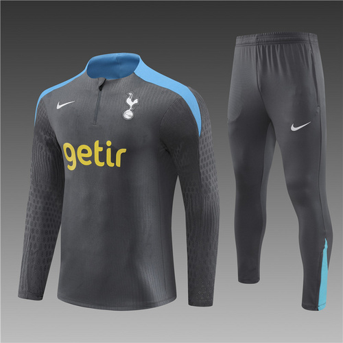 24/25 Tottenham dark gray half zip Tracksuit