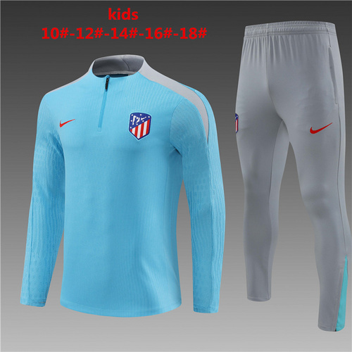 24/25 Atletico Madrid light blue Kid half zip Tracksuit