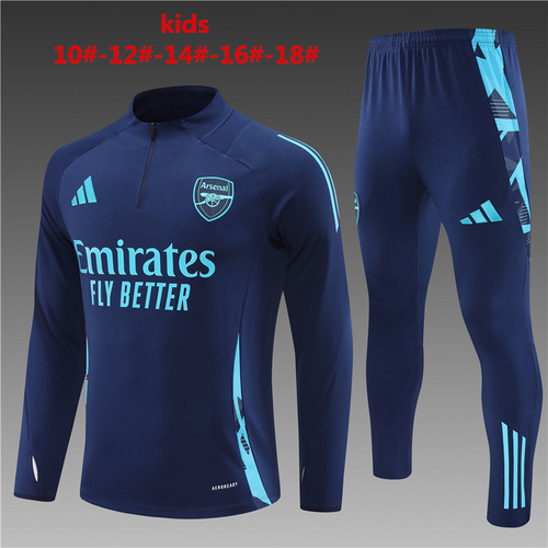 24/25 Arsenal royal blue half zip kid Tracksuit