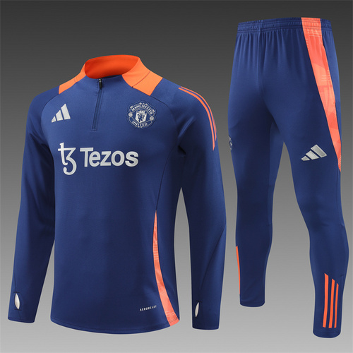 24/25 M-U royal blue half zip Tracksuit