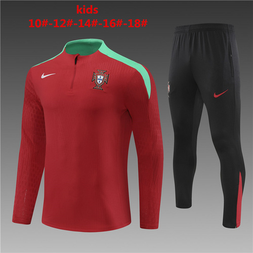 24/25 Portugal red Kid half zip Tracksuit