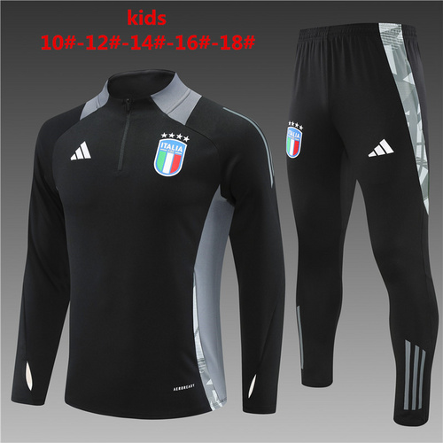 24/25 Italy Kid half zip Tracksuit black