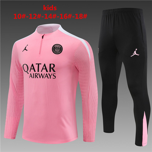 24/25 PSG pink Kid half zip Tracksuit