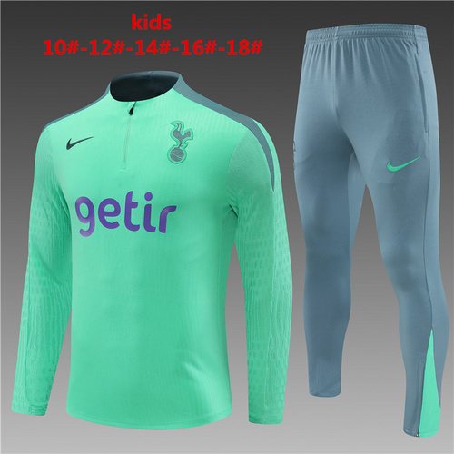 24/25 Tottenham light green Kid half zip Tracksuit