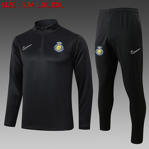 24/25 Al Nassr black half zip Tracksuit